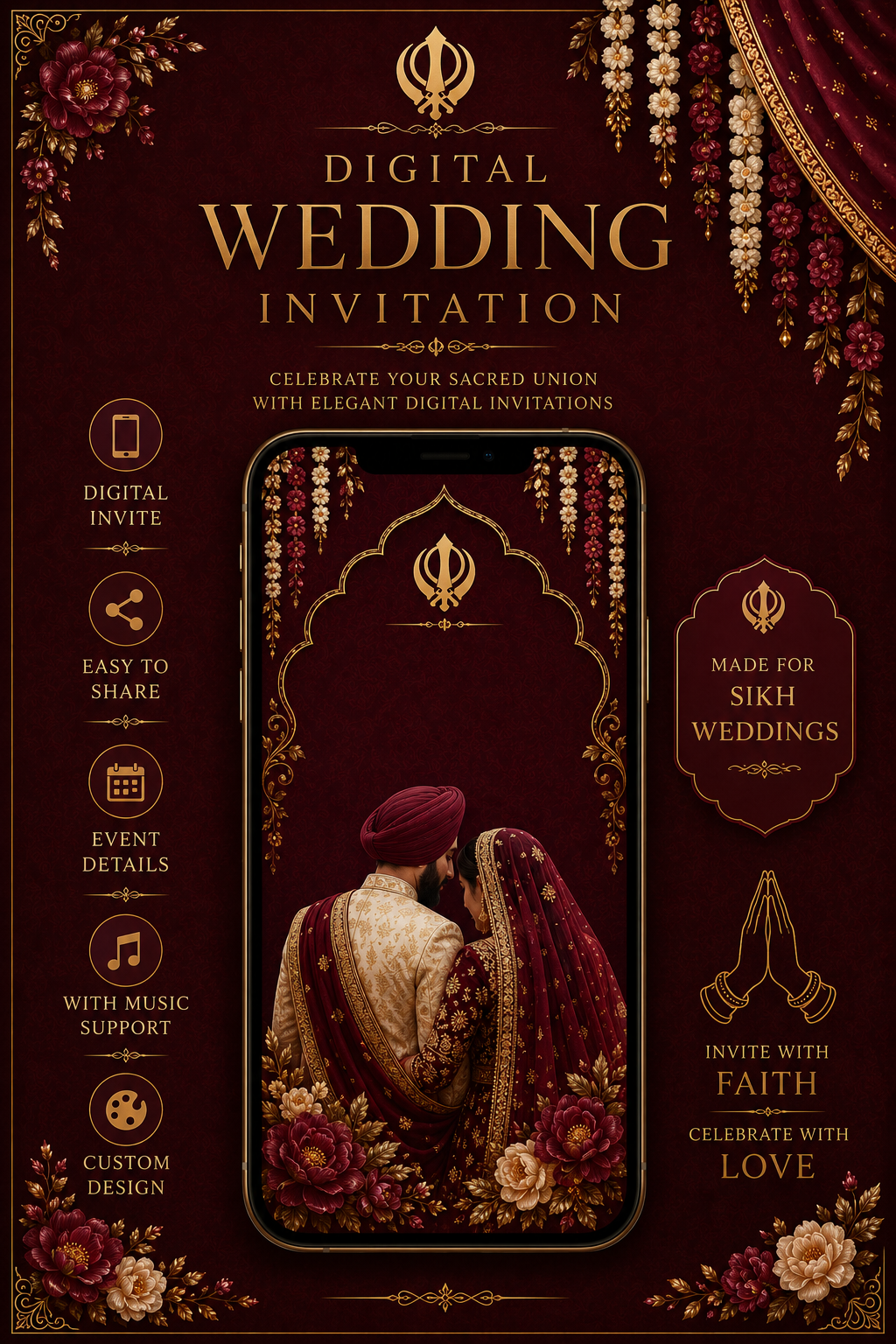 sikh weding invitation